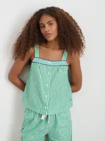 P'Jimmies Sleep Cami in Stripe(Green Stripe,XXS)