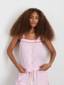 P'Jimmies Sleep Cami in Stripe(Pink Stripe,XXS)