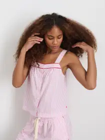 P'Jimmies Sleep Cami in Stripe(Pink Stripe,XXS)