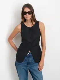 Sammy Vest in Wool Blend(Black,XS)