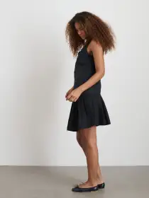 Soho Scoop Vest In Linen Cotton(Black,XS)