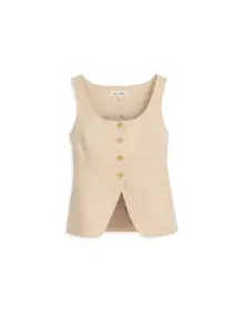 Soho Scoop Vest In Linen Cotton