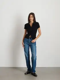 Suzanne Ribbed Polo(Black,XS)