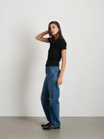 Suzanne Ribbed Polo(Black,XS)