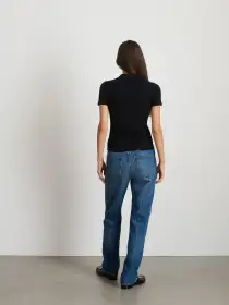 Suzanne Ribbed Polo(Black,XS)