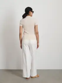 Suzanne Ribbed Polo(Ivory,XS)