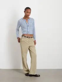 Albertina Cardigan(Azure/Ivory,XS)
