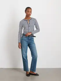 Albertina Cardigan(Sailor Navy/Ivory,XS)