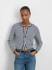 Albertina Cardigan(Sailor Navy/Ivory,XS)