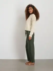 Mariner Striped Rollneck Sweater in Cotton(Light Bone/Ivory,XS)