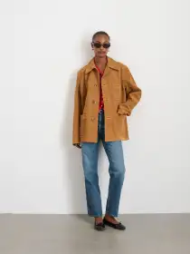 Owen Barry x Alex Mill Work Jacket in Suede(Tan,XS/SM)