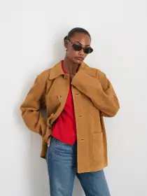 Owen Barry x Alex Mill Work Jacket in Suede(Tan,XS/SM)