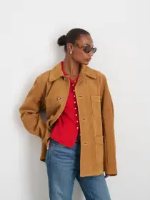 Owen Barry x Alex Mill Work Jacket in Suede(Tan,XS/SM)
