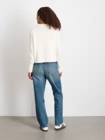 Taylor Rollneck Cardigan in Cotton Cashmere(Ivory,XS)