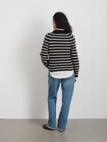 Amalie Sweater in Stripe(Navy/White,XS)
