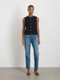 Bridget Vest in Cotton(Black,XS)