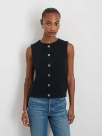 Bridget Vest in Cotton(Black,XS)