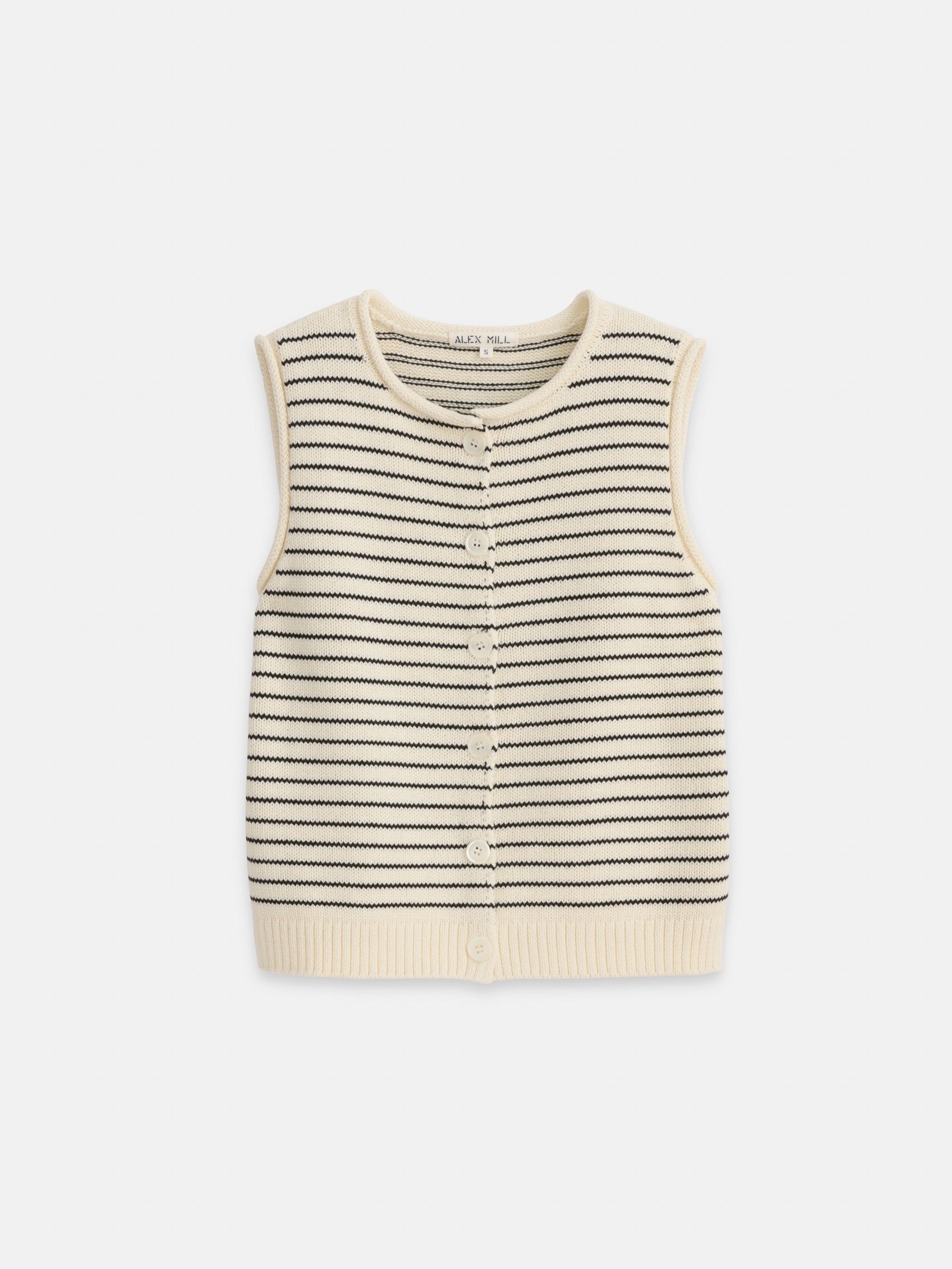 Bridget Striped Vest In Cotton