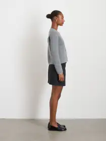 Andie Mini Skirt In Black Denim(Washed Black,24)