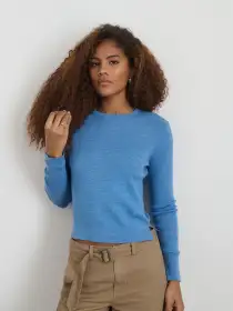 Ava Sweater Tee(Heather Blue,XS)