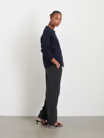 Riley Pant in Drapey Twill(Rich Black,XS)