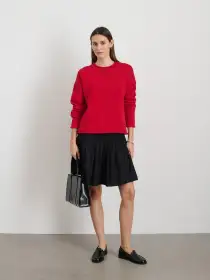 Mariner Rollneck Sweater In Cotton(Red,XS)