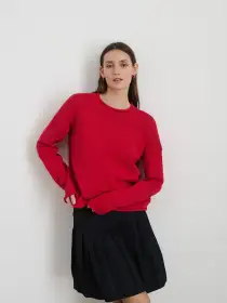 Mariner Rollneck Sweater In Cotton(Red,XS)