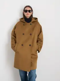 Double Breasted Coat In Cashmere(Vicuna,2)