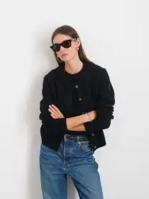 Lucie Cardigan in Cashmere(Black,XS)
