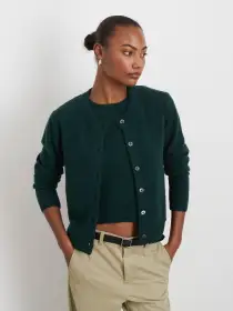 Lucie Cardigan in Cashmere(Cypress Green,XS)