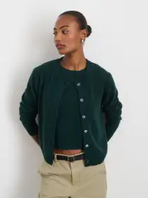 Lucie Cardigan in Cashmere(Cypress Green,XS)