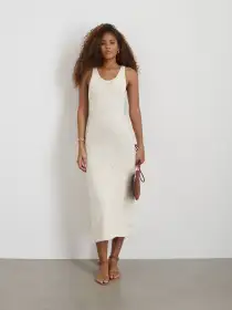 Serena Dress In Cotton Boucle(Ivory,XS)