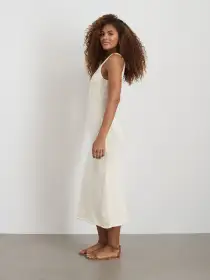 Serena Dress In Cotton Boucle(Ivory,XS)