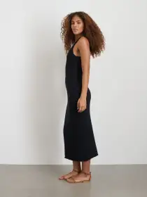 Serena Dress In Cotton Boucle(Rich Black,XS)