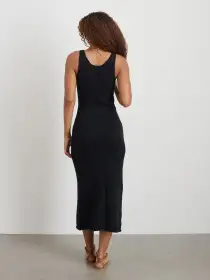 Serena Dress In Cotton Boucle(Rich Black,XS)