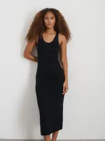 Serena Dress In Cotton Boucle(Rich Black,XS)