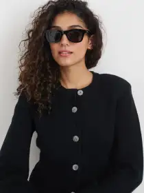 Provence Sweater Jacket In Cotton Cashmere(Black,XS)