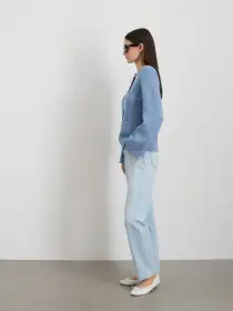 Provence Sweater Jacket In Cotton Cashmere(Dolly Blue,XS)