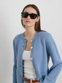 Provence Sweater Jacket In Cotton Cashmere(Dolly Blue,XS)