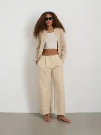 Soho Pant In Cotton Linen(Tan,2)