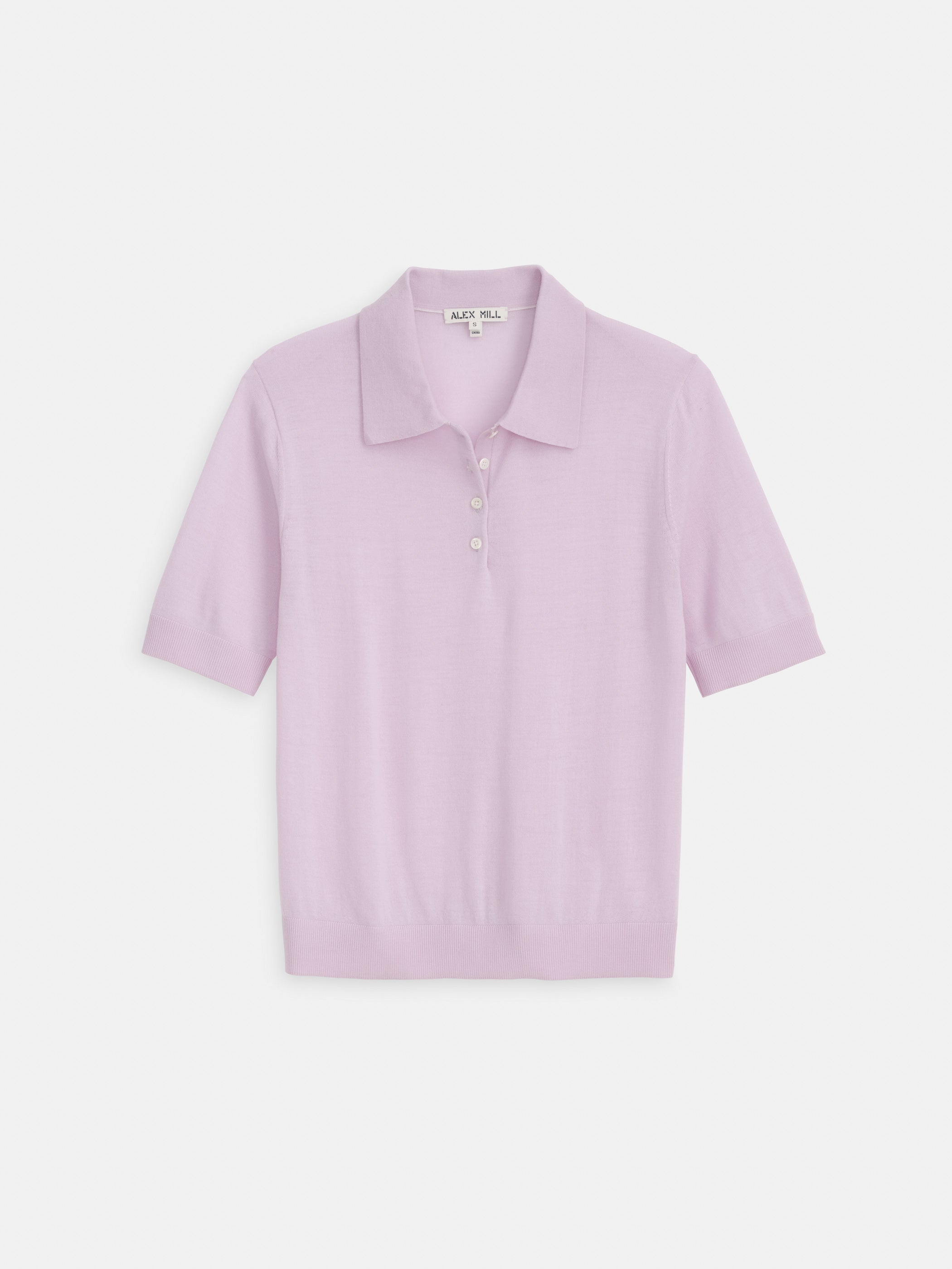 Ava Short Sleeve Polo in Extrafine Merino Wool