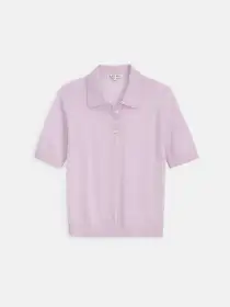 Ava Short Sleeve Polo in Extrafine Merino Wool