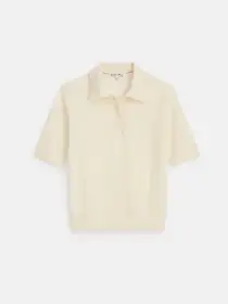 Ava Short Sleeve Polo in Extrafine Merino Wool