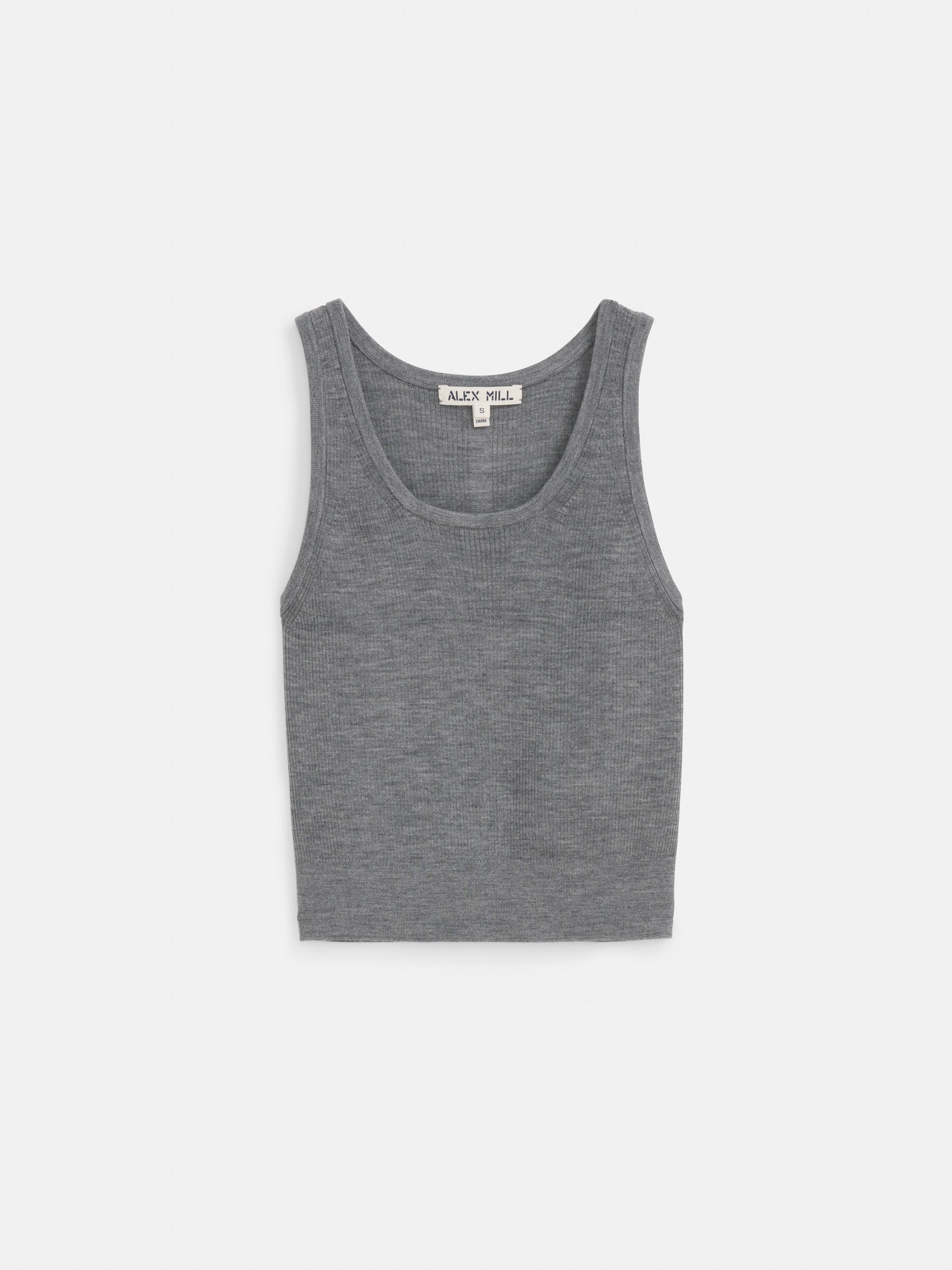 Ava Cropped Tank in Extrafine Merino Wool