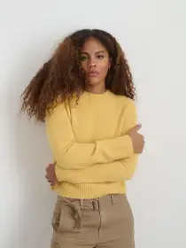 Michelle Crewneck Sweater in Cashmere(Acacia,XS)