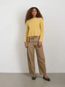 Michelle Crewneck Sweater in Cashmere(Acacia,XS)