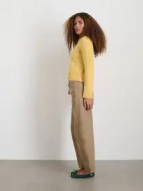Michelle Crewneck Sweater in Cashmere(Acacia,XS)