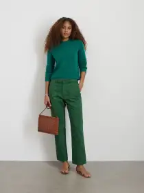 Neil Pant in Herringbone(Emerald,2)