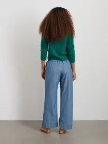 Michelle Crewneck Sweater in Cashmere(Kelly Green,XS)