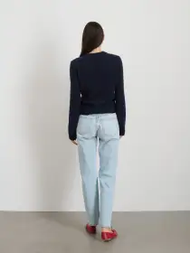 Michelle Crewneck Sweater in Cashmere(Navy,XS)